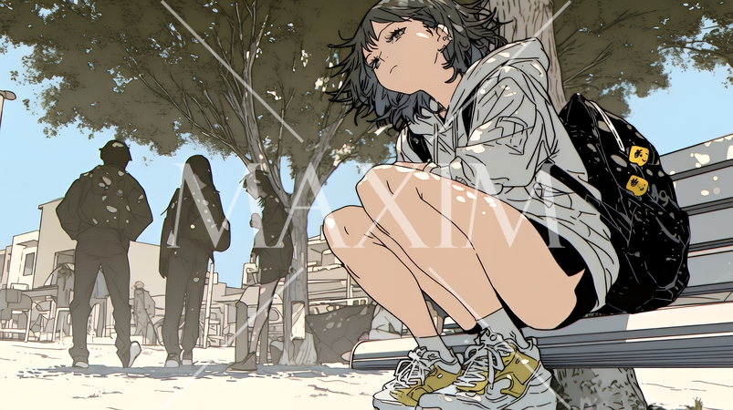 学校でいじめられていじけている女子生徒