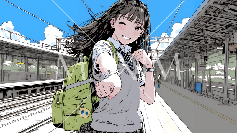 ウインクしている若い女性12：フィストバンプ・グータッチ