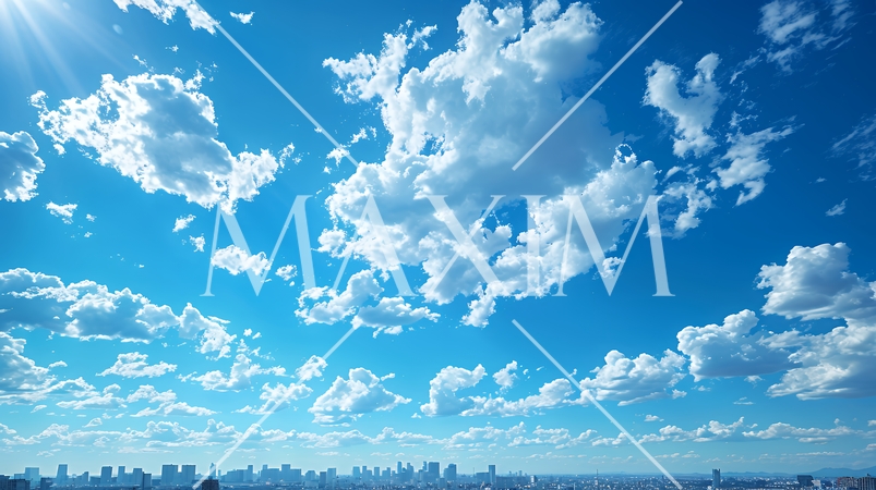 藍色の空と柔らかい積雲