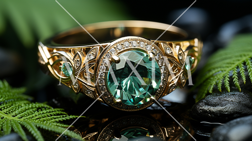 豪華なエメラルドの指輪