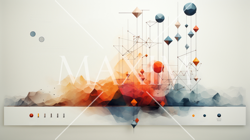 シンプルでポップで幾何学的な水彩画背景