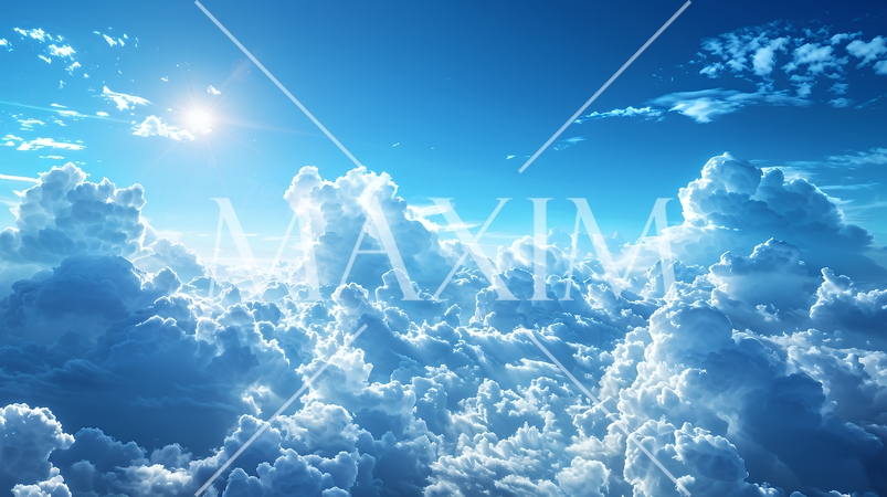 藍色の空と柔らかい積雲