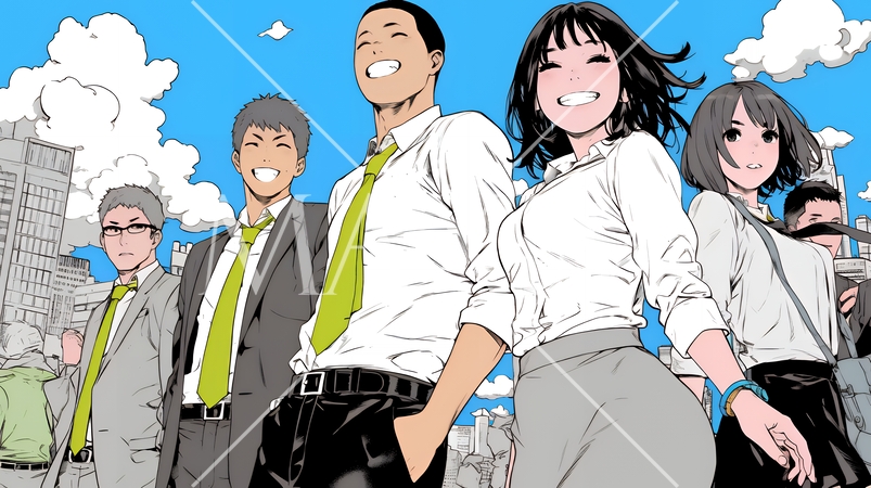 仕事が成功して喜びいっぱいのビジネスパーソン