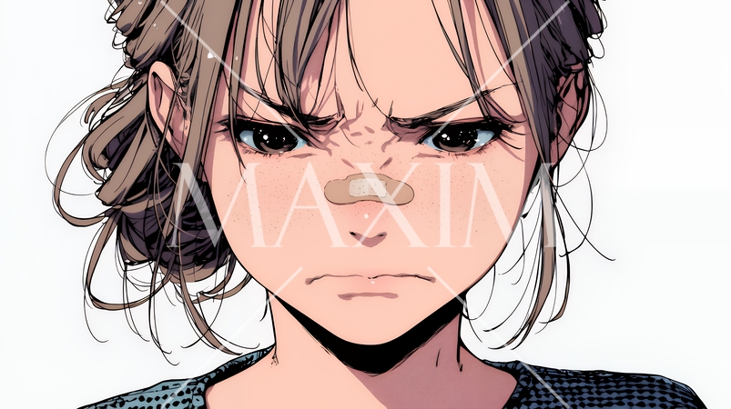 嫌悪の表情を浮かべている若い女性