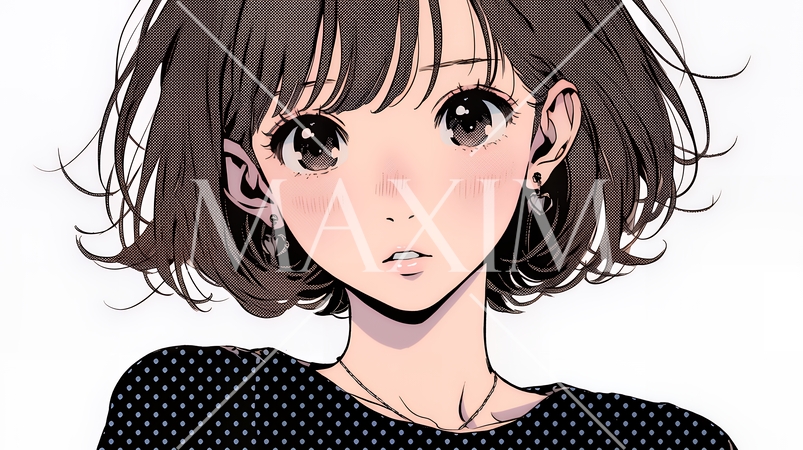 驚愕して息を呑み、目を見開いたまま口をぽかんとする若い女性