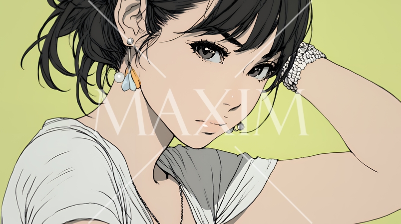 疑問や心配事、不快感、不満などを感じを感じて眉を潜めている若い女性