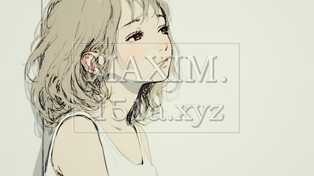 寂しそうに壁に寄りかかる女の子｜孤独と哀愁を感じる女性の人物イラスト（イラストID:3212078-18133）