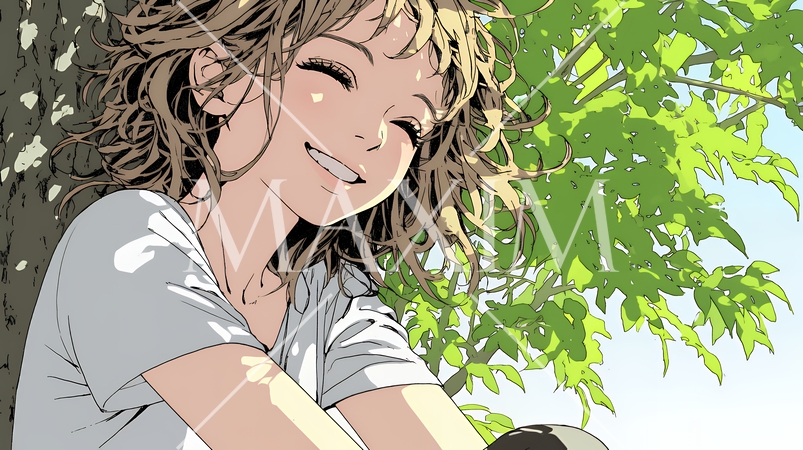 声をあげて大笑いする若い女性