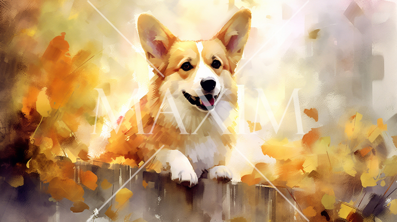 コーギー-水彩画