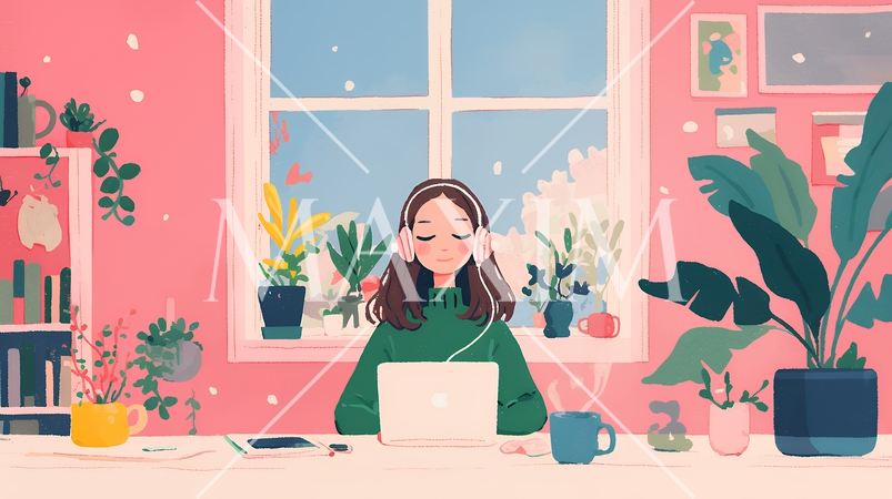 テレワーク／リモートワーク（場所に縛られない働き方）（POPな表現）