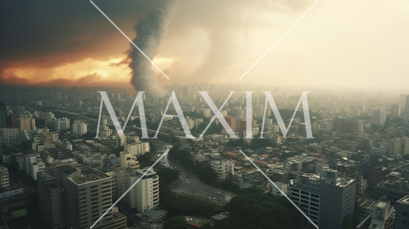 大都市を襲う竜巻