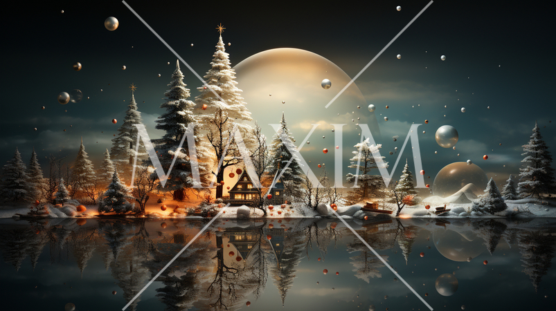 クリスマスツリー：シュールレアリズム的表現の背景画像