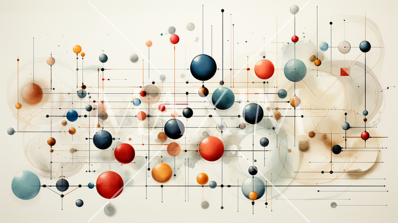 シンプルでポップで幾何学的な水彩画背景