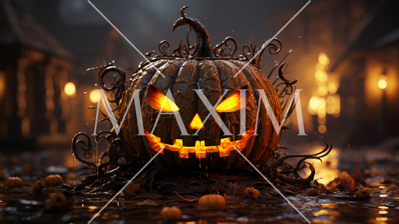 ハッピー・ハロウィンの絵：ちょっと怖いムードの精緻CG