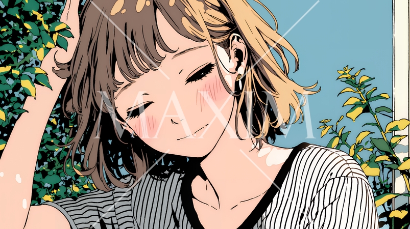 気恥ずかしそうに頭をかき、ごまかすような仕草を見せる若い女性