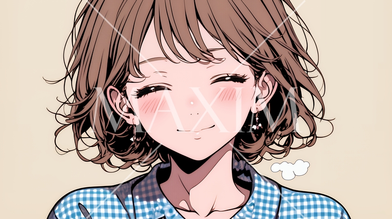 「うふふ」と微笑んでいる若い女性