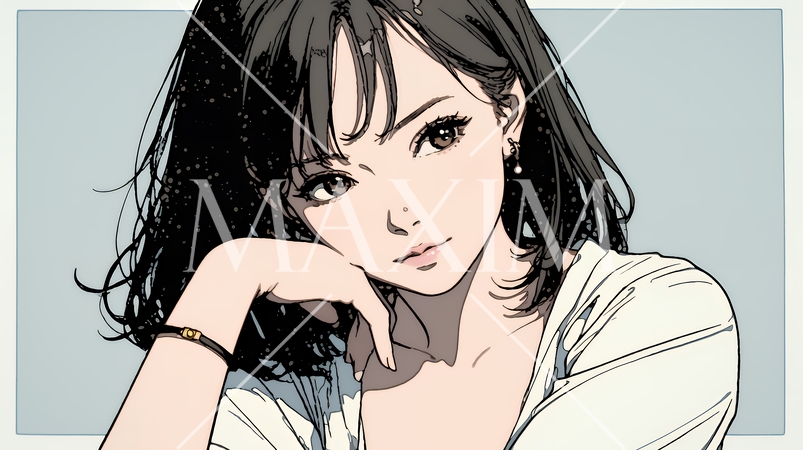 考え事をしている若い女性