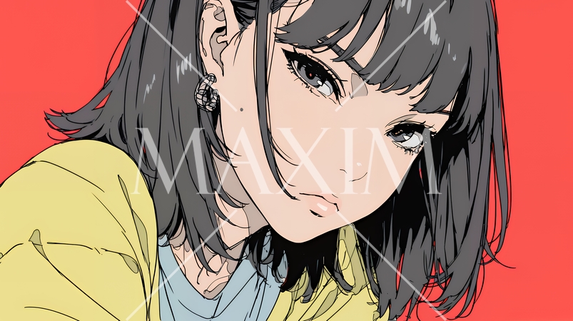 嫉妬の表情を浮かべる若い女性