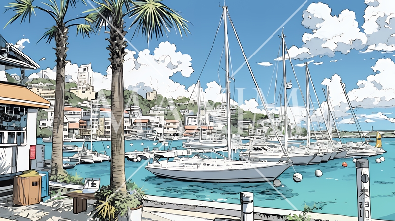 沖縄のヨットハーバー