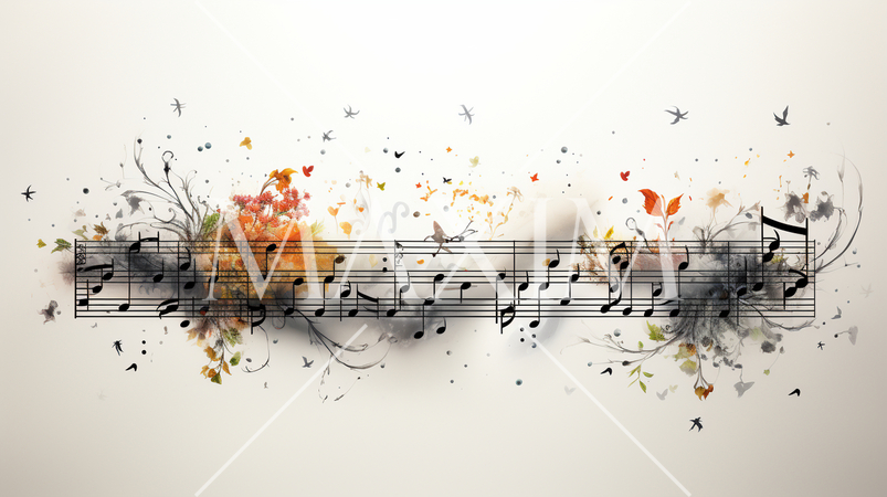 楽譜のある背景画像