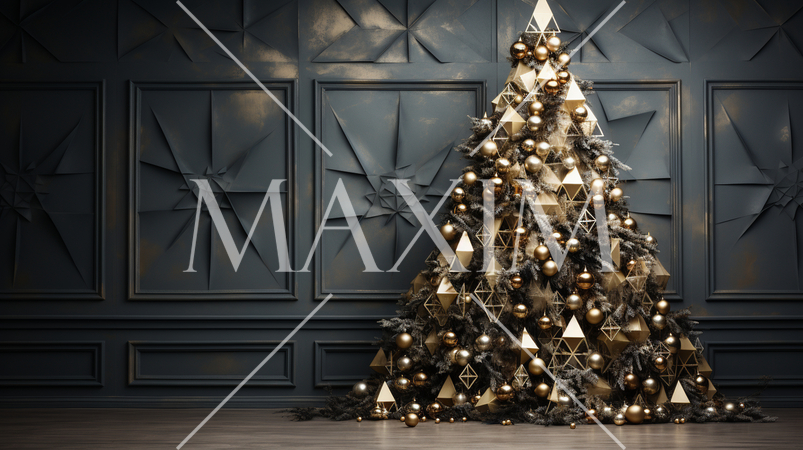 クリスマスツリー：ミニマルアート（Minimalism）的表現の背景画像