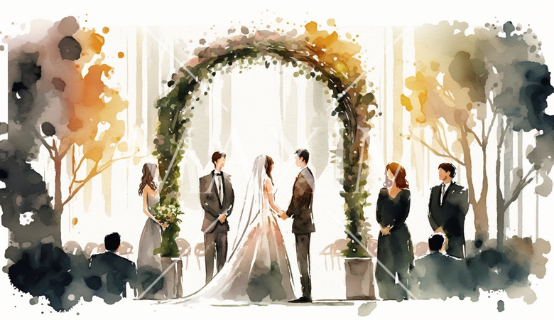 野外での結婚式