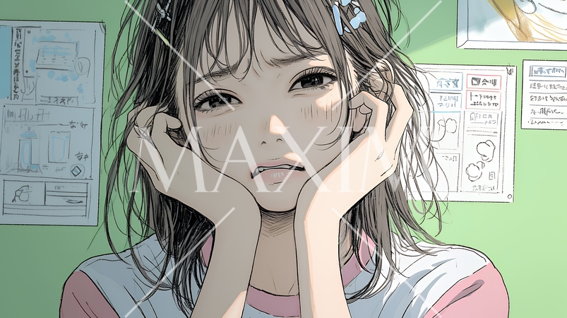 歯痛で頬を押さえている女性