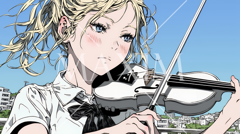 バイオリンを弾いている女性