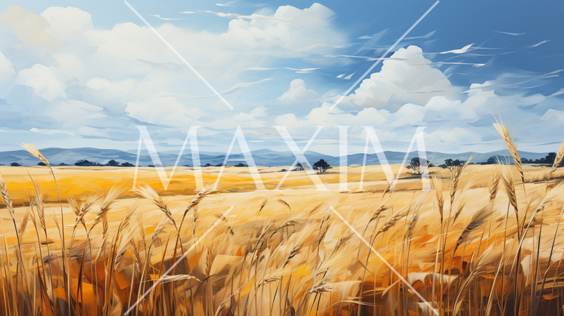 ウクライナの国旗にもなっている原風景：広大な小麦畑の上に青い空が広がっている