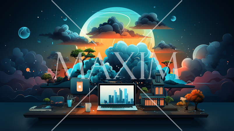 在宅勤務の抽象的イメージ