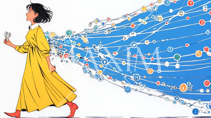 DX・AI・クラウドで進むデジタルトランスフォーメーション｜データネットワークのビジネスコンセプト