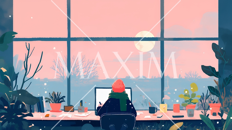 テレワーク／リモートワーク（場所に縛られない働き方）（POPな表現）