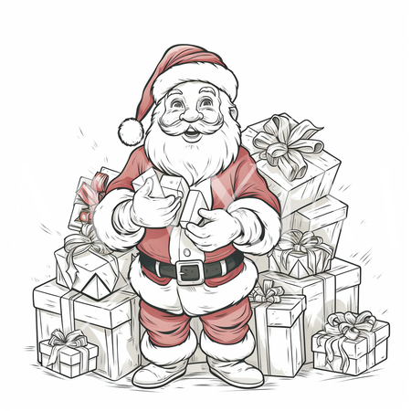 プレゼントを配るサンタクロース