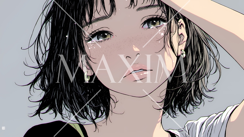 涙ぐむ若い女性