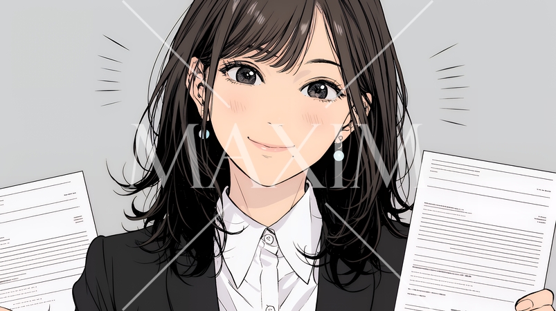 書類を確認するビジネスウーマン