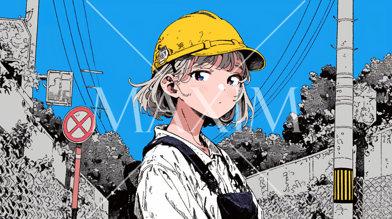 肉体労働をしている若い女性