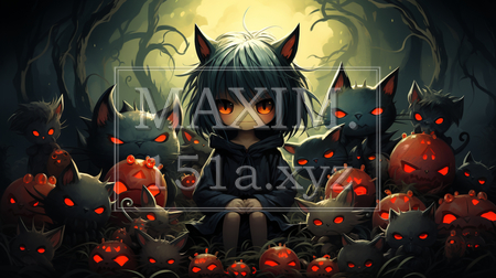 ハロウィンの夜の草むらや森に潜む魑魅魍魎達（イラストID:3434332-18597）