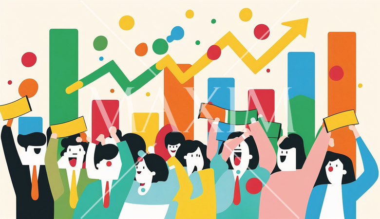 株価上昇に大喜びの人々：日経株価高値更新