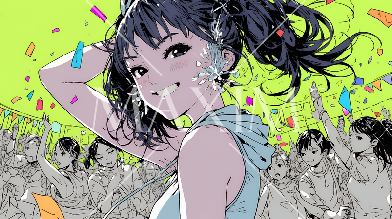 クラブで踊っている若い女性