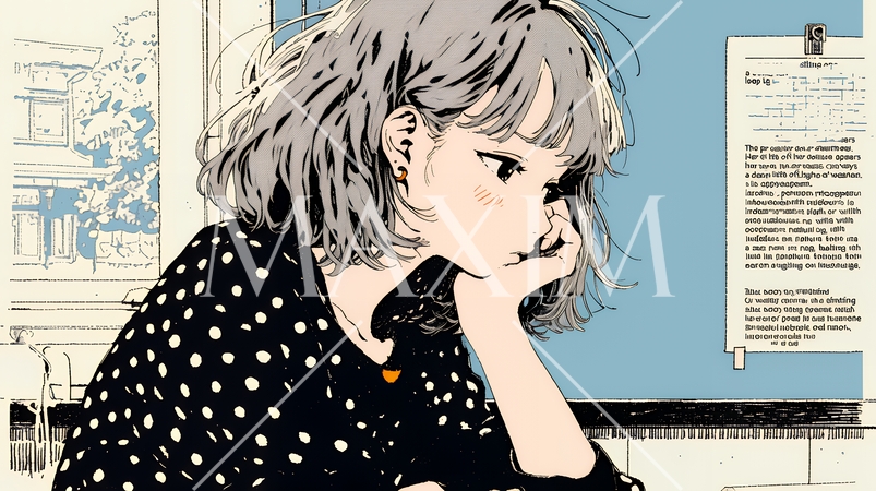 ため息をついている若い女性