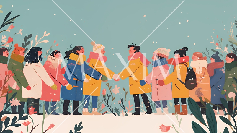 ダイバーシティ＆インクルージョン（多様性と包摂性）（シンプルな色使い）（POPな表現）