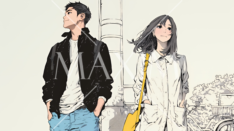 希望に満ちたライフスタイルを過ごす若いカップル：未来を見つめている