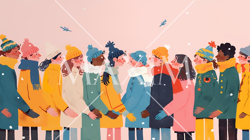 ダイバーシティ＆インクルージョン（多様性と包摂性）（シンプルな色使い）（POPな表現）