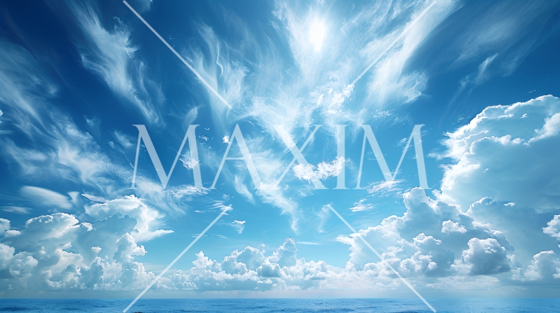 藍色の空と柔らかい積雲