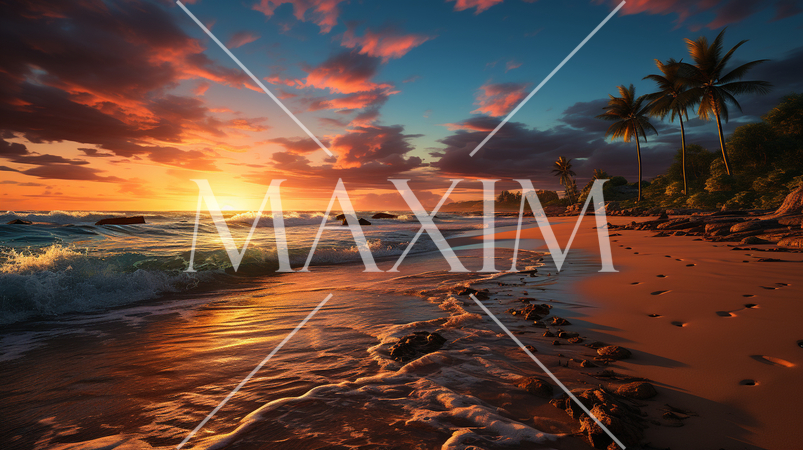 夕暮れ時の南国のビーチ