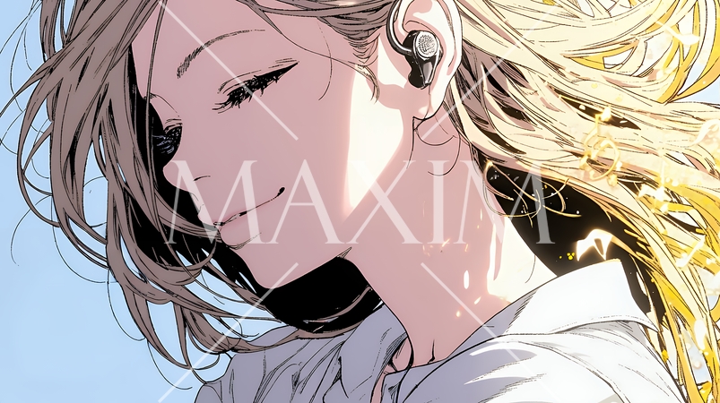 うっとりしている女性：大好きな音楽を聞いている女性