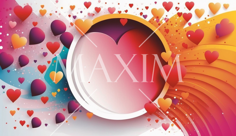 ハートがいっぱいのコピースペースのあるカラフルな背景