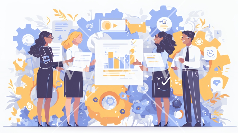 チームでマーケットデータ解析を行っているビジネスパーソン