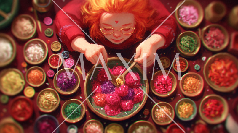 秘薬調合中の怪しい女性