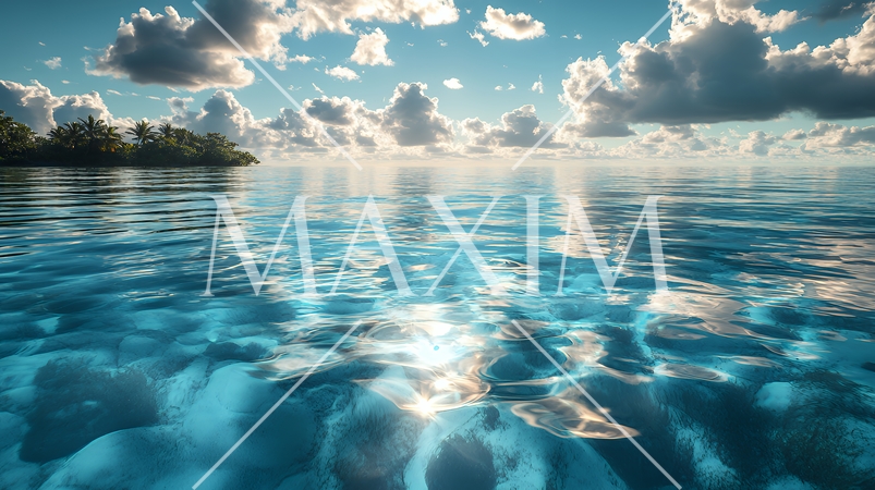 南国の透明な海と青い空：実写風